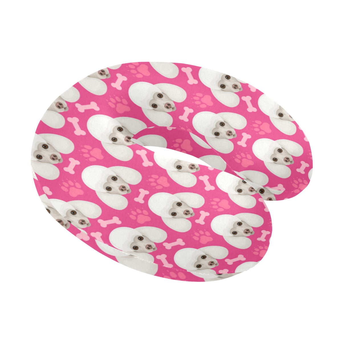 Poodle Pattern Print Design A04 U-Shaped Travel Neck Pillow