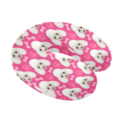 Poodle Pattern Print Design A04 U-Shaped Travel Neck Pillow