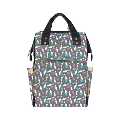 Bowling Pattern Print Design 03 Diaper Bag Backpack