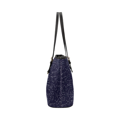 Zodiac Pattern Design Print Leather Tote Bag
