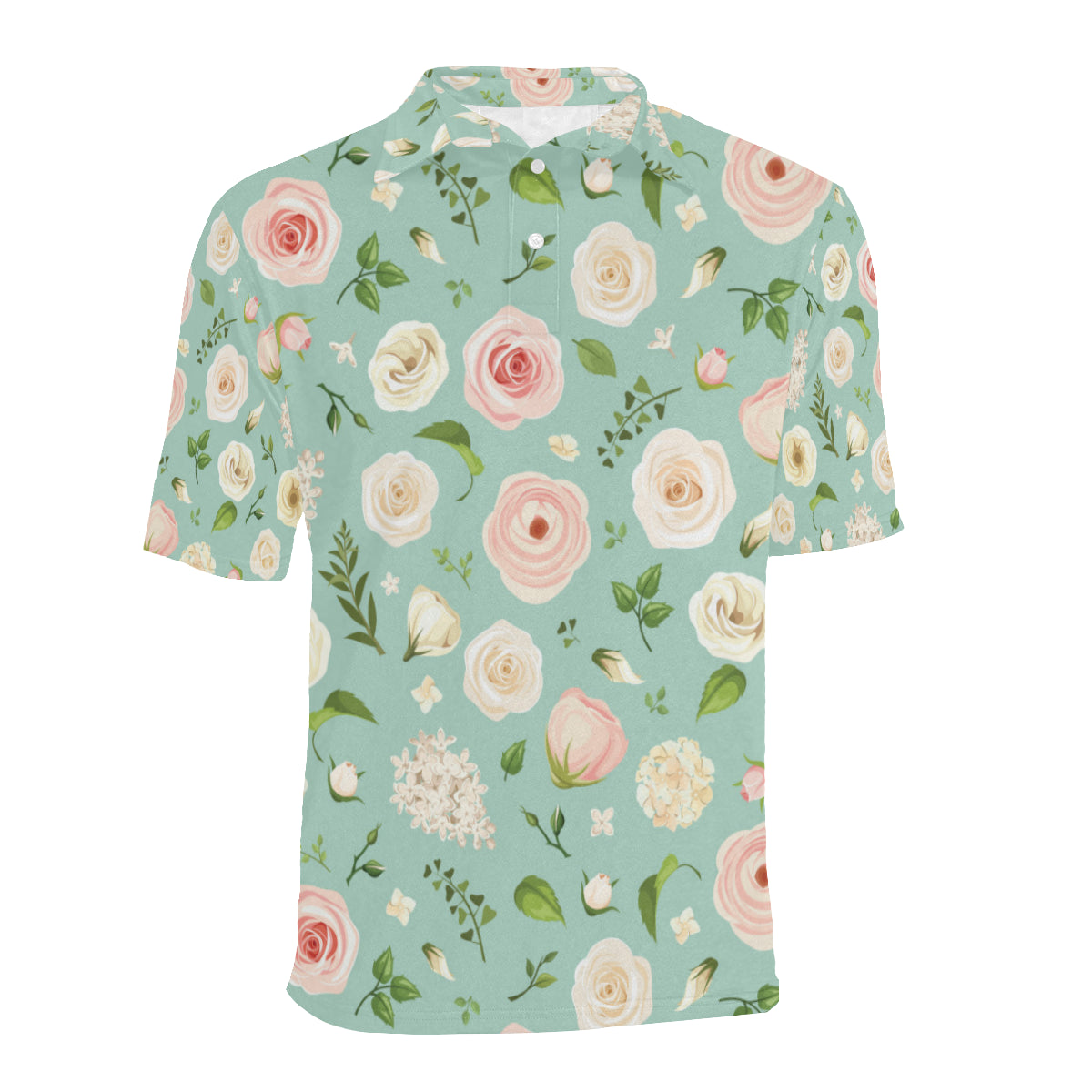 Lisianthus Pattern Print Design 01 Men Polo Shirt