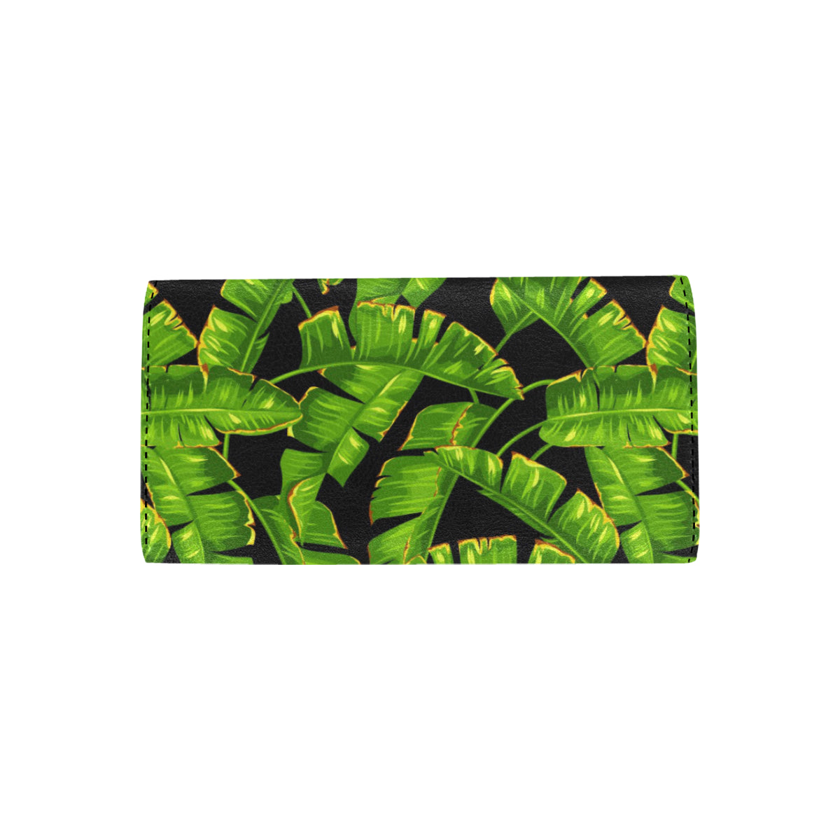 Banana Leaf Pattern Print Design BL06 Women's Trifold Wallet