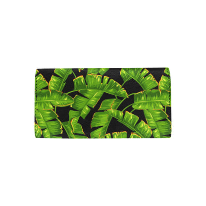 Banana Leaf Pattern Print Design BL06 Women's Trifold Wallet