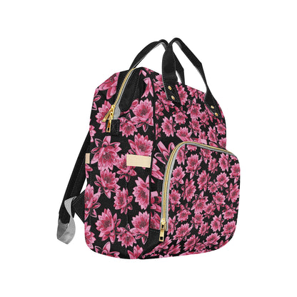Lotus Pattern Print Design 03 Diaper Bag Backpack