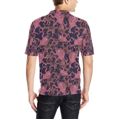 Octopus Pattern Print Design A03 Men Polo Shirt