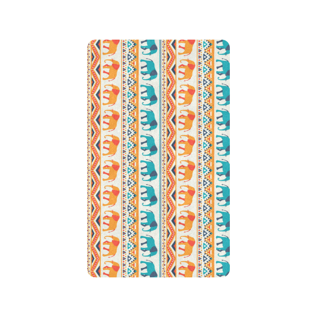 Elephant Aztec Ethnic Print Pattern Rubber Doormat