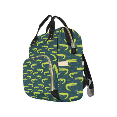 Alligator Pattern Print Design 03 Diaper Bag Backpack