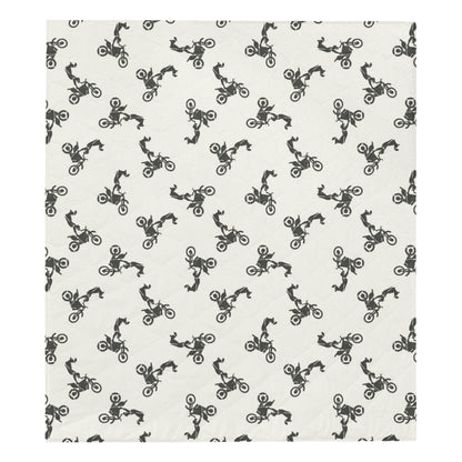 Motocross Pattern Print Design 03 Premium Quilt