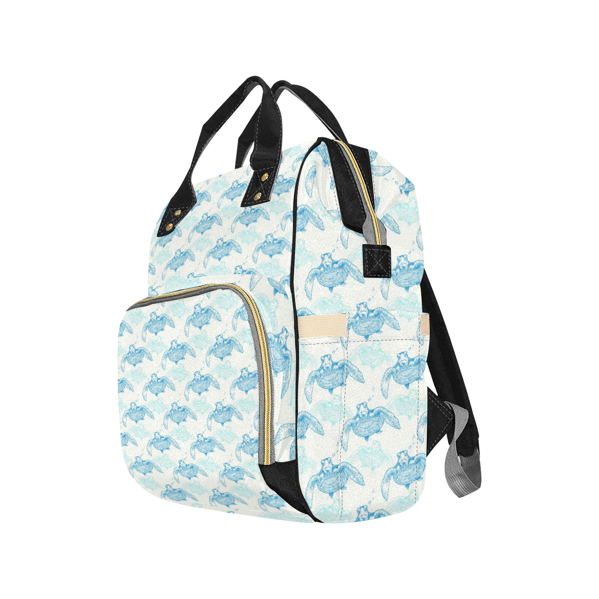 Sea Turtle Pattern Print Design T01 Diaper Bag Backpack