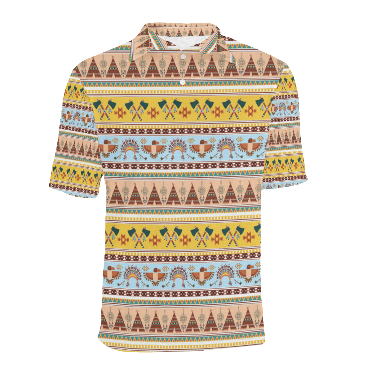 Native American Pattern Design Print Men Polo Shirt