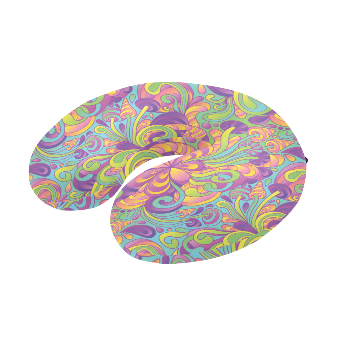 Psychedelic Mushroom Pattern Print Design A05 U-Shaped Travel Neck Pillow
