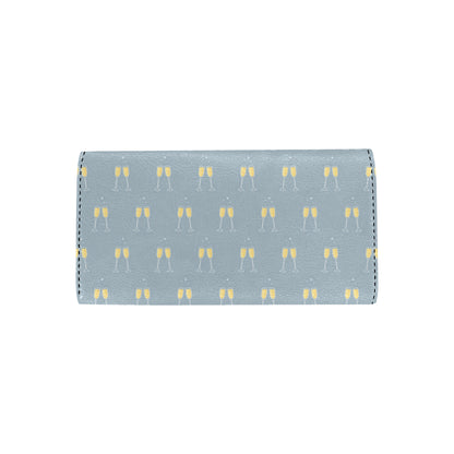 Champagne Pattern Print Design 03 Women's Trifold Wallet