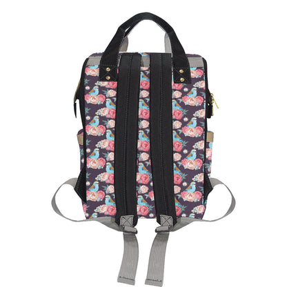 Bluebird Pattern Print Design 02 Diaper Bag Backpack