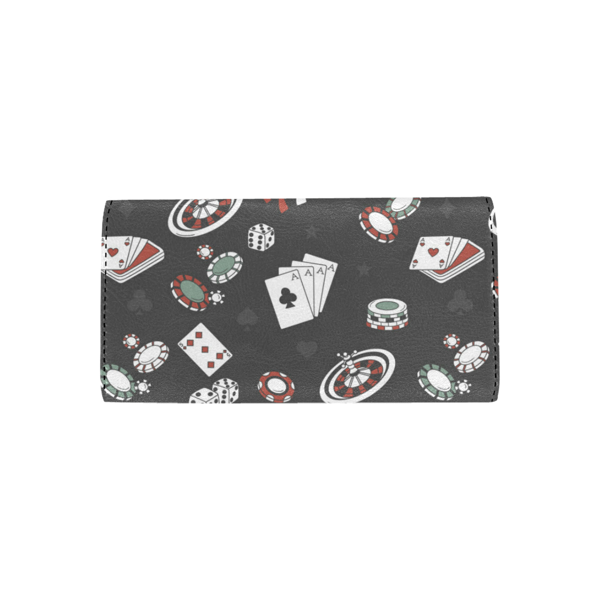 Casino Pattern Print Design 02 Women's Trifold Wallet