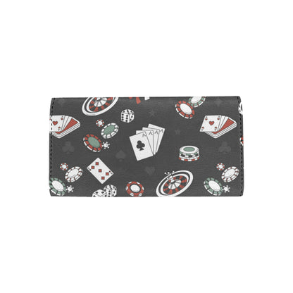 Casino Pattern Print Design 02 Women's Trifold Wallet