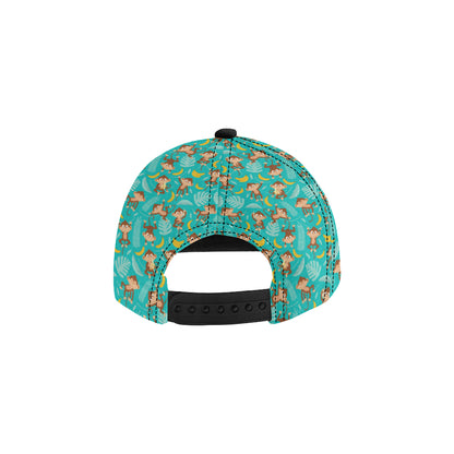 Monkey Happy Design Themed Print Snapback Cap