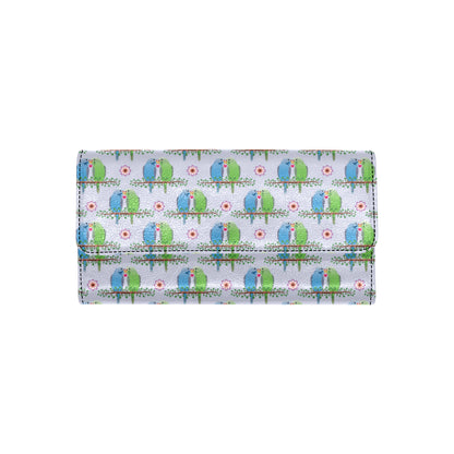 Budgerigar Pattern Print Design 05 Women's Trifold Wallet