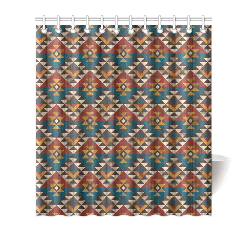 Knit Aztec Tribal Shower Curtain