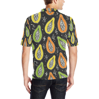 Papaya Pattern Print Design PP05 Men Polo Shirt