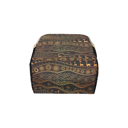 Gold African Design Diaper Bag Backpack
