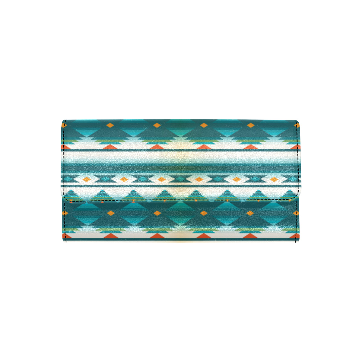 Blue Tribal Aztec Women's Trifold Wallet