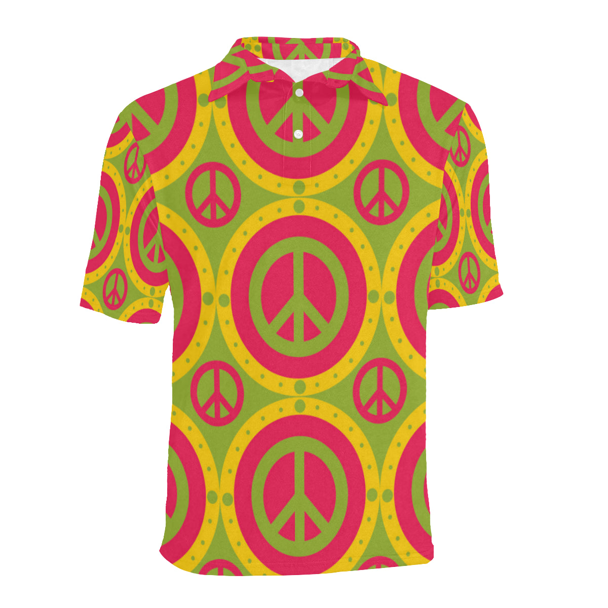 Peace Sign Pattern Print Design A01 Men Polo Shirt