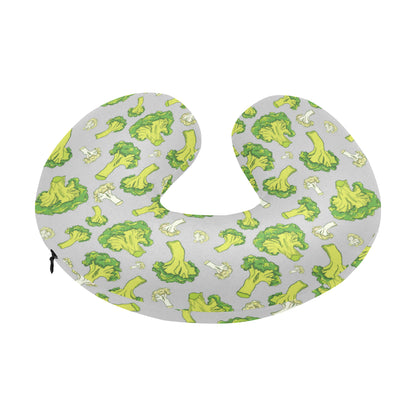 Broccoli Pattern Print Design 03 U-Shaped Travel Neck Pillow