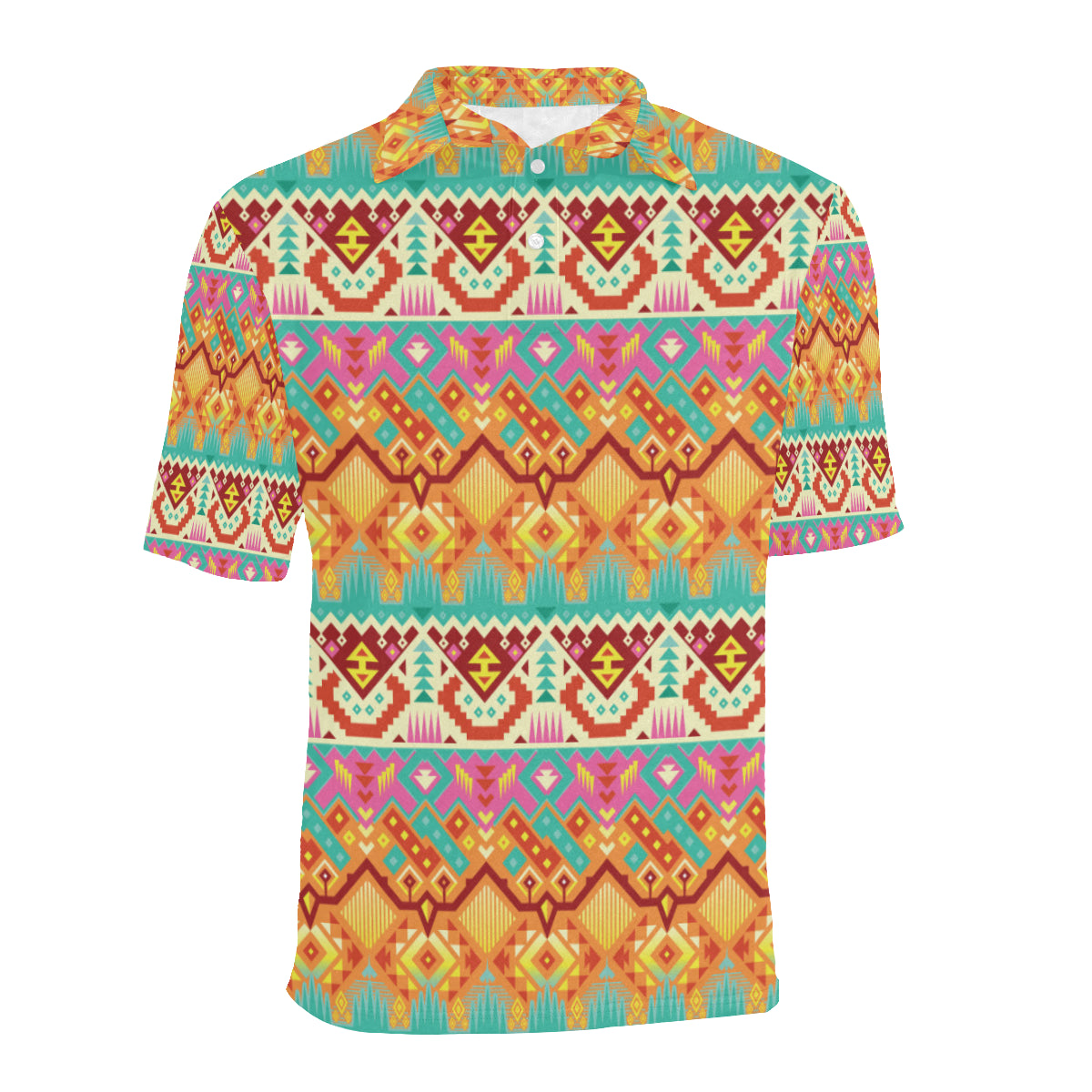 Aztec Pattern Print Design 03 Men Polo Shirt