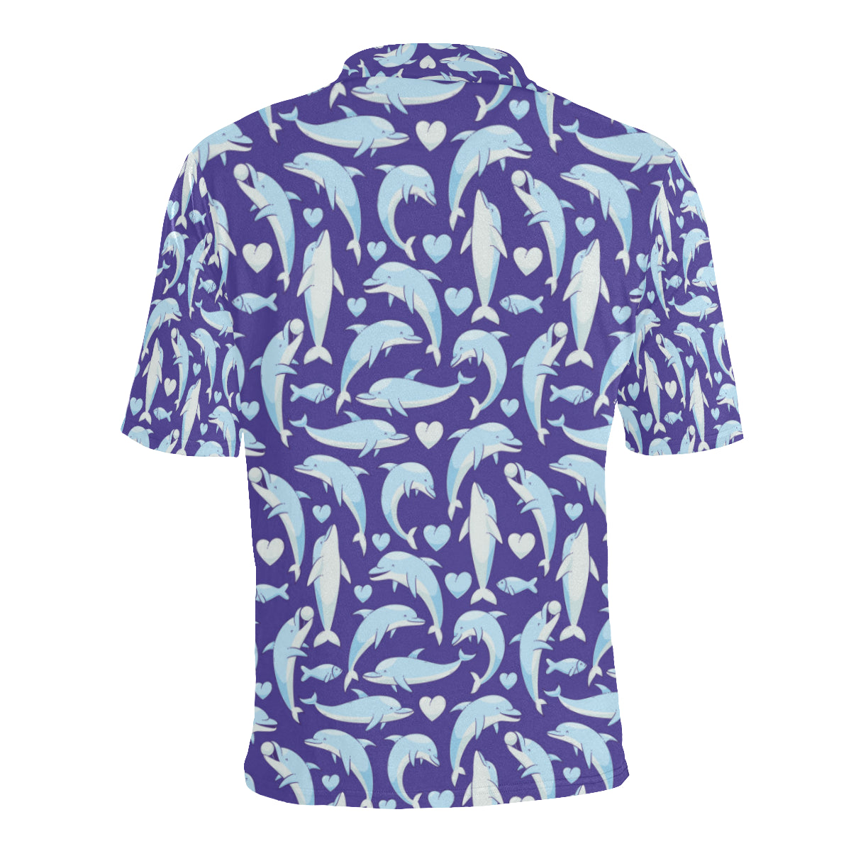 Dolphin Smile Print Pattern Men Polo Shirt