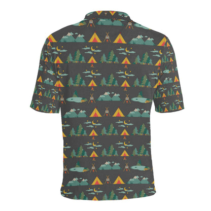 Camping Tent Pattern Print Design 03 Men Polo Shirt