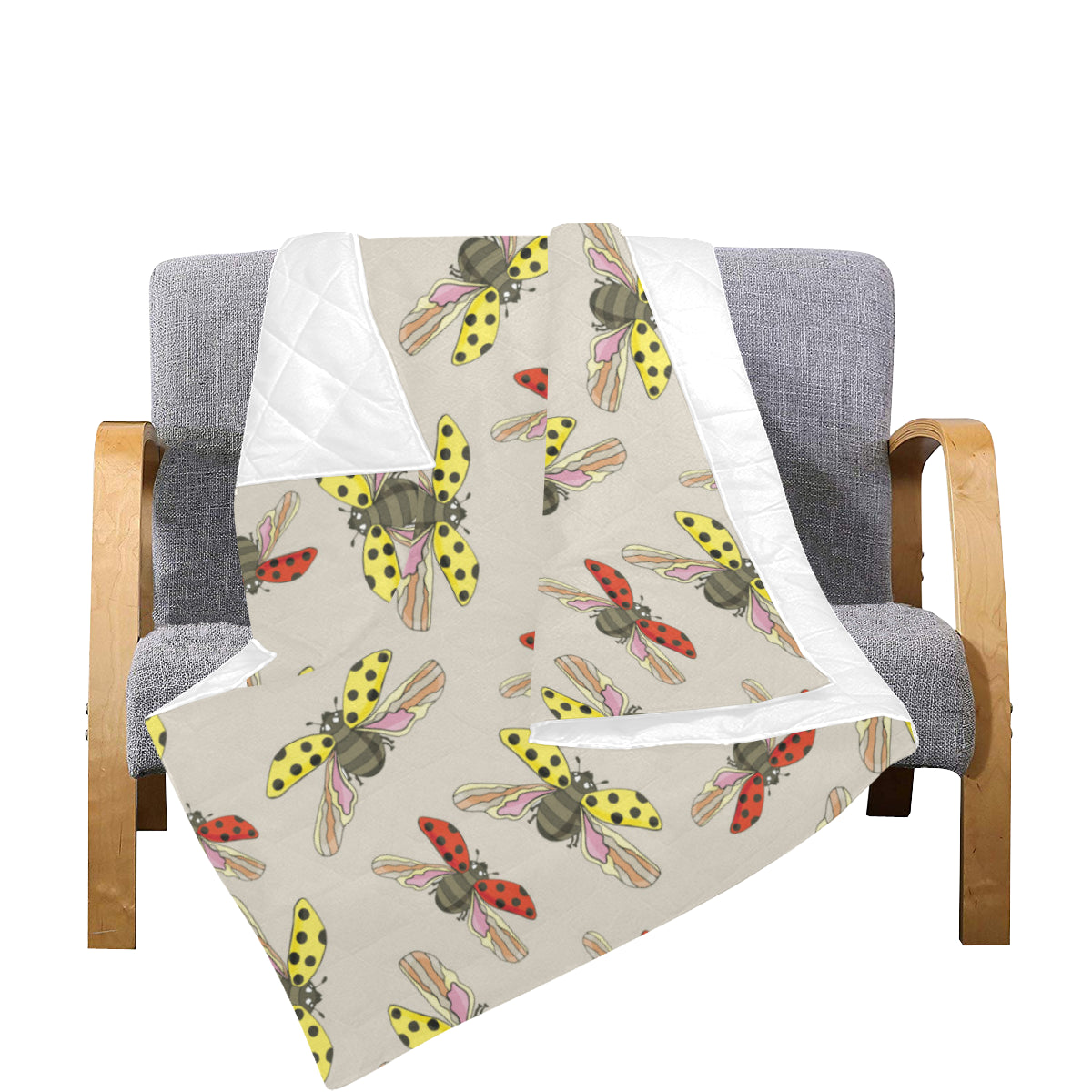 Ladybug Pattern Print Design 04 Premium Quilt
