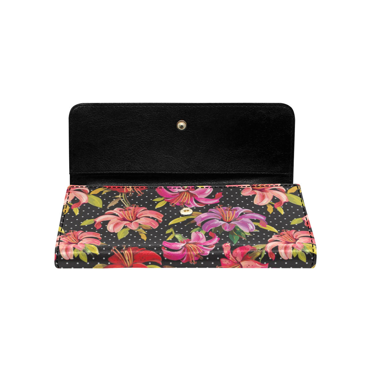 Lily Pattern Print Design LY012 Women's Trifold Wallet