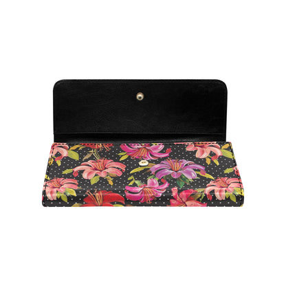 Lily Pattern Print Design LY012 Women's Trifold Wallet