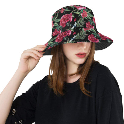 Peony Pattern Print Design PE04 Unisex Bucket Hat