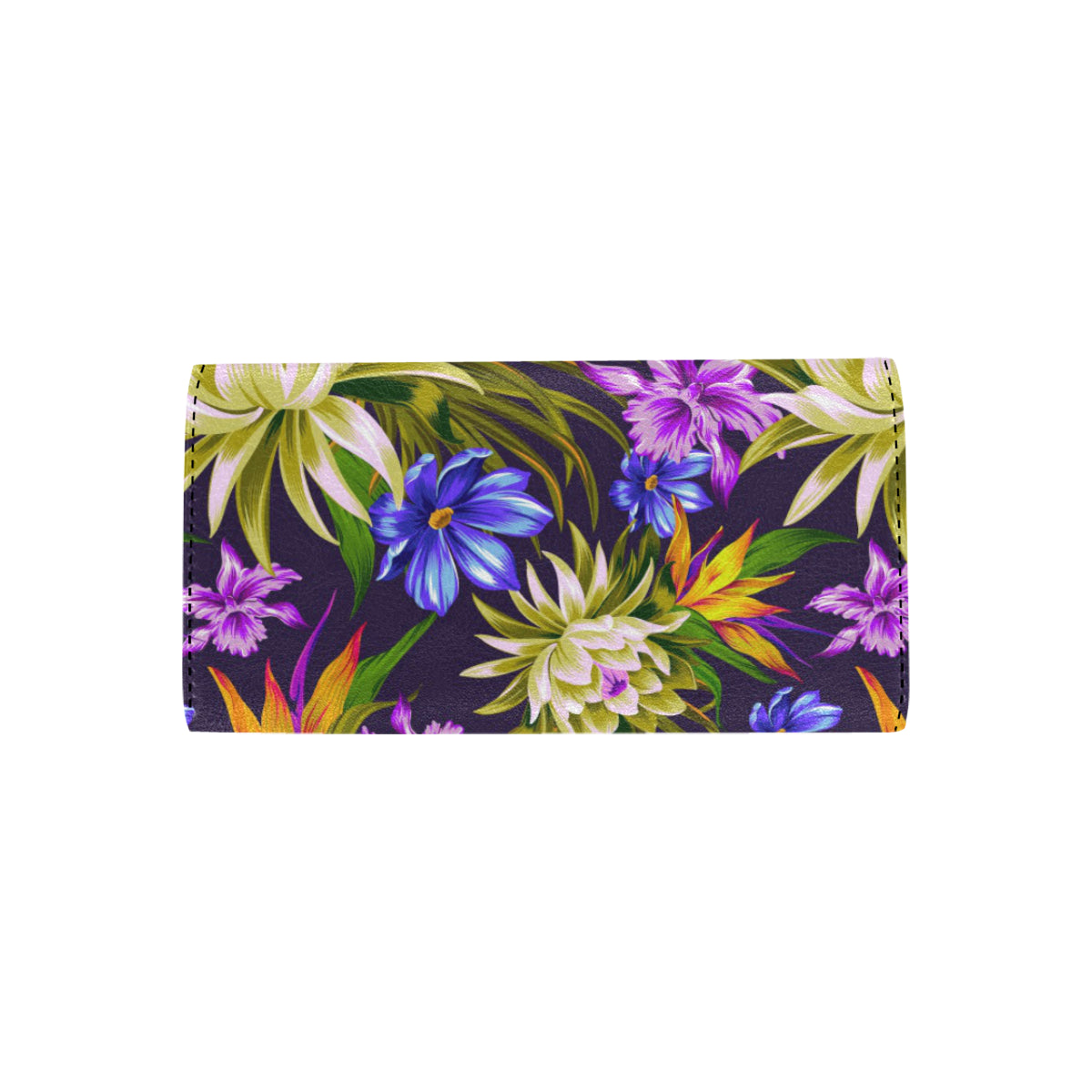 Water Lily Pattern Print Design WL08 Women's Trifold Wallet