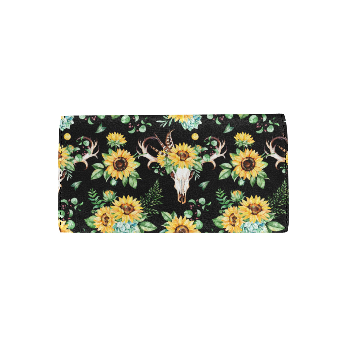 Sunflower Pattern Print Design SF08 Women's Trifold Wallet