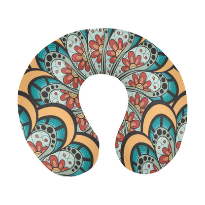 Mandala Pattern Print Design 01 U-Shaped Travel Neck Pillow