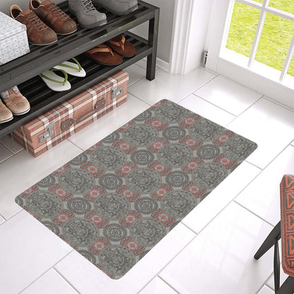 Calendar Aztec Style Print Pattern Rubber Doormat
