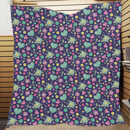 Crochet Pattern Print Design 02 Premium Quilt