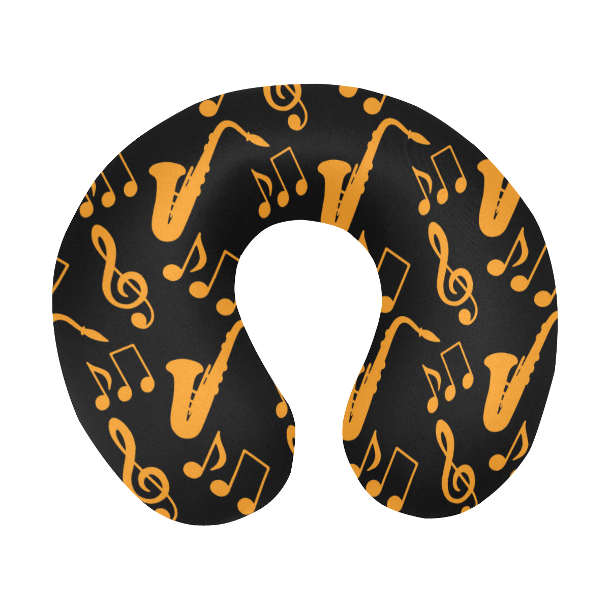 Saxophone Pattern Print Design 02 U-Shaped Travel Neck Pillow