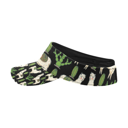 Llama Cactus Pattern Print Design 011 Unisex Sun Visor