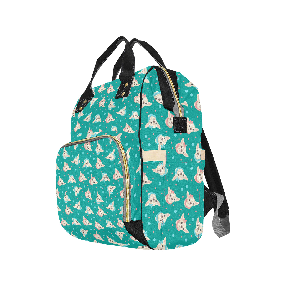Chihuahua Polka Dot Pattern Diaper Bag Backpack