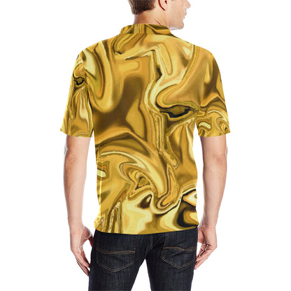 Liquid Pattern Print Design 03 Men Polo Shirt