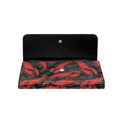 Lobster Pattern Print Design 04 Women's Trifold Wallet