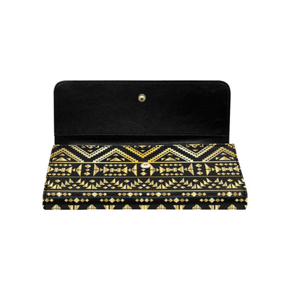 Gold Aztec Tribal Women's Trifold Wallet