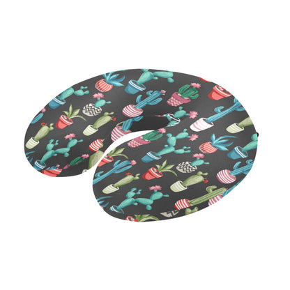 Cactus Pattern Print Design 02 U-Shaped Travel Neck Pillow
