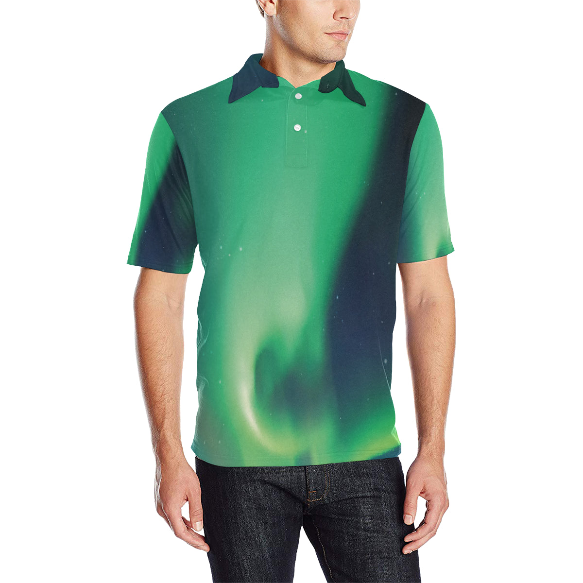 Aurora Borealis Pattern Print Design 04 Men Polo Shirt