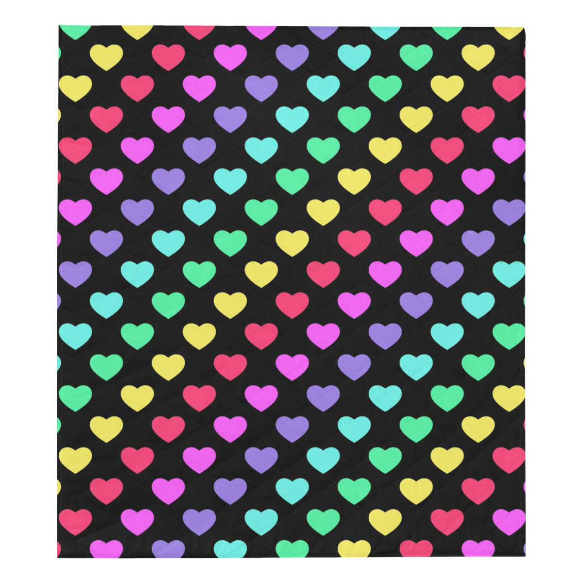 Heart Rainbow Pattern Print Design HE02 Premium Quilt