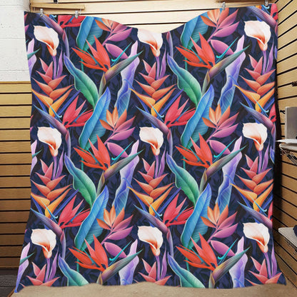 Tropical Flower Pattern Print Design TF023 Premium Quilt