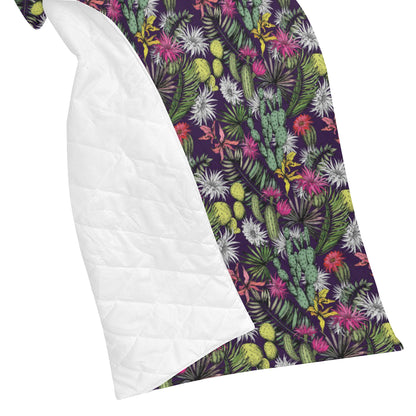 Cactus Pattern Print Design 08 Premium Quilt